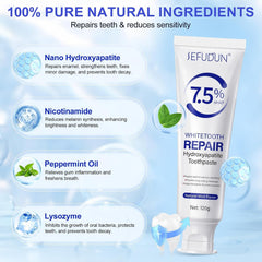 7.5% Hydroxyapatite Toothpaste 2 Pack, Fluoride-Free Nano Hydroxyapatite Toothpa