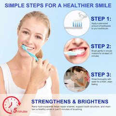 7.5% Hydroxyapatite Toothpaste 2 Pack, Fluoride-Free Nano Hydroxyapatite Toothpa