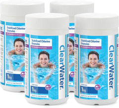 Chlorine Granules for Hot Tub, Spa & Swimming Pool, Rapid Water Disinfectant & Pool Cleaning Treatment, Available in 1kg/2kg/4kg/5kg