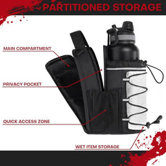 Magnetic Bottle Bag | Fitness Bottle with Phone Holding Sleeve | Portable Leak-P