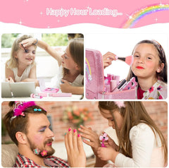 Kids Makeup Set for Girls, Real Washable Non-Toxic Girls Makeup Kit withCos MGEX