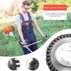 Viabrico strimmer wire brush cutter head, 8 inch steel trimmer with 4pcs ataptor
