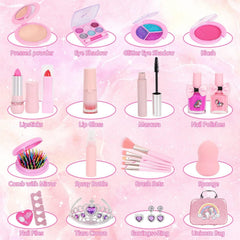 Kids Makeup Set for Girls, Real Washable Non-Toxic Girls Makeup Kit withCos MGEX