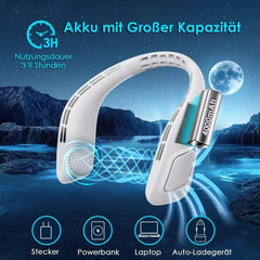 AJVV Portable Bladeless Neck Fan 3 Speeds USB Rechargeable Fan 4000mAh for Men