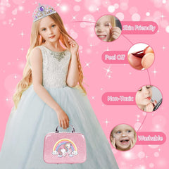 Kids Makeup Set for Girls, Real Washable Non-Toxic Girls Makeup Kit withCos MGEX