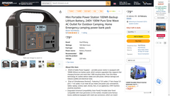 Mini Portable Power Station 100Wh Backup Lithium Battery, 240V 100W Pure Sine Wa