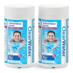 Chlorine Granules for Hot Tub, Spa & Swimming Pool, Rapid Water Disinfectant & Pool Cleaning Treatment, Available in 1kg/2kg/4kg/5kg
