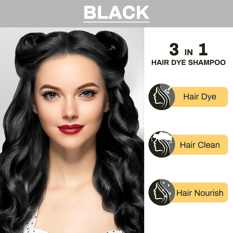 3 in 1 Black Hair Dye Shampoo