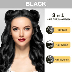 3 in 1 Black Hair Dye Shampoo