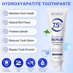 7.5% Hydroxyapatite Toothpaste 2 Pack, Fluoride-Free Nano Hydroxyapatite Toothpa