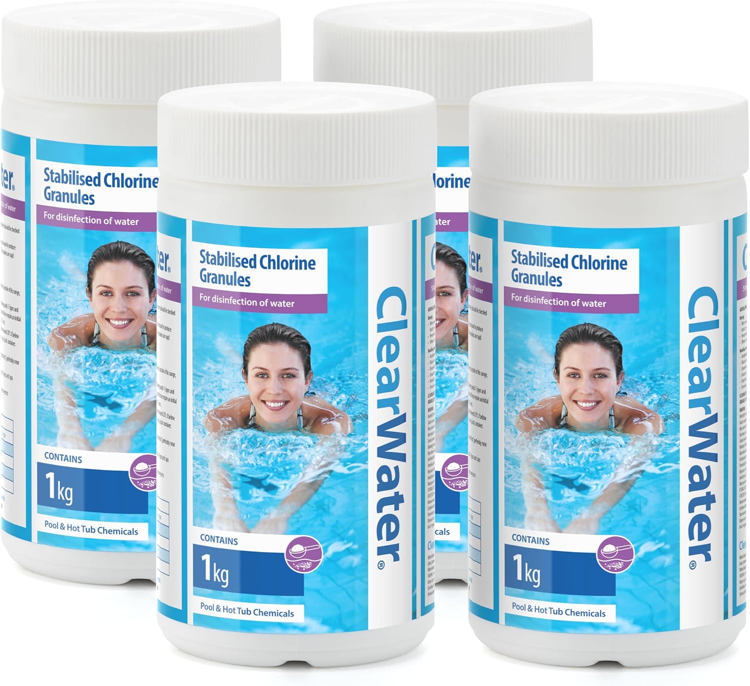 Chlorine Granules for Hot Tub, Spa & Swimming Pool, Rapid Water Disinfectant & Pool Cleaning Treatment, Available in 1kg/2kg/4kg/5kg