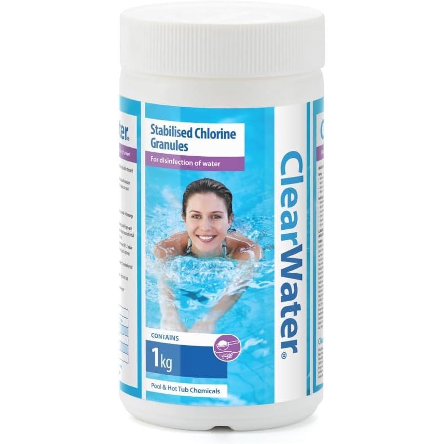 Chlorine Granules for Hot Tub, Spa & Swimming Pool, Rapid Water Disinfectant & Pool Cleaning Treatment, Available in 1kg/2kg/4kg/5kg
