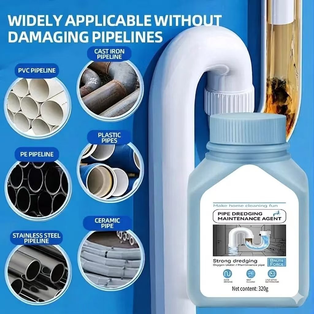 Powerful Pipe Dredging Agent for Kitchen and Toilet Pipe Lines, Strong Pipe Dred