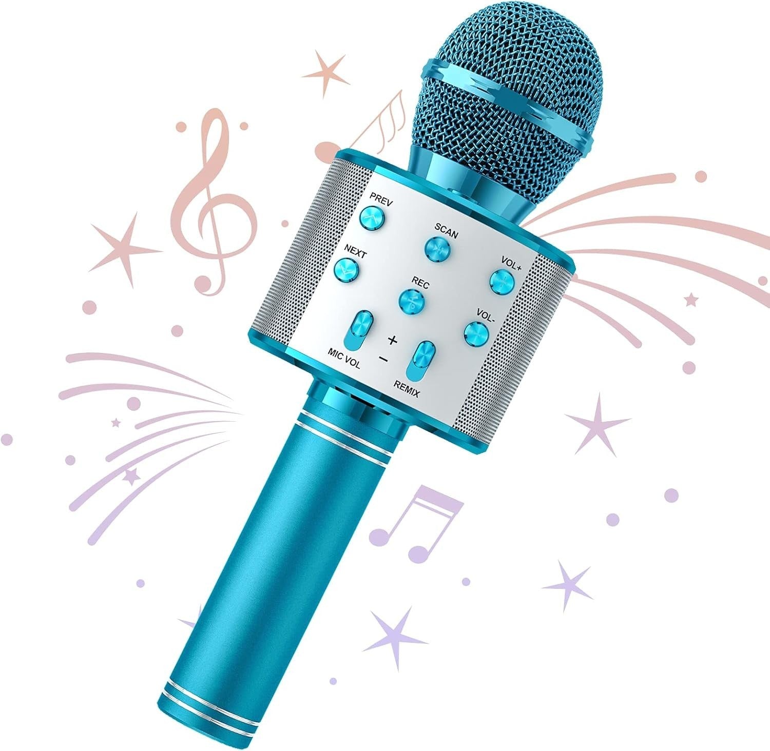 Wowstar Wireless Microphone, Karaoke Bluetooth Microphone for Kids Adults, Porta