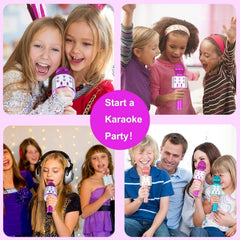 Wowstar Wireless Microphone, Karaoke Bluetooth Microphone for Kids Adults, Porta