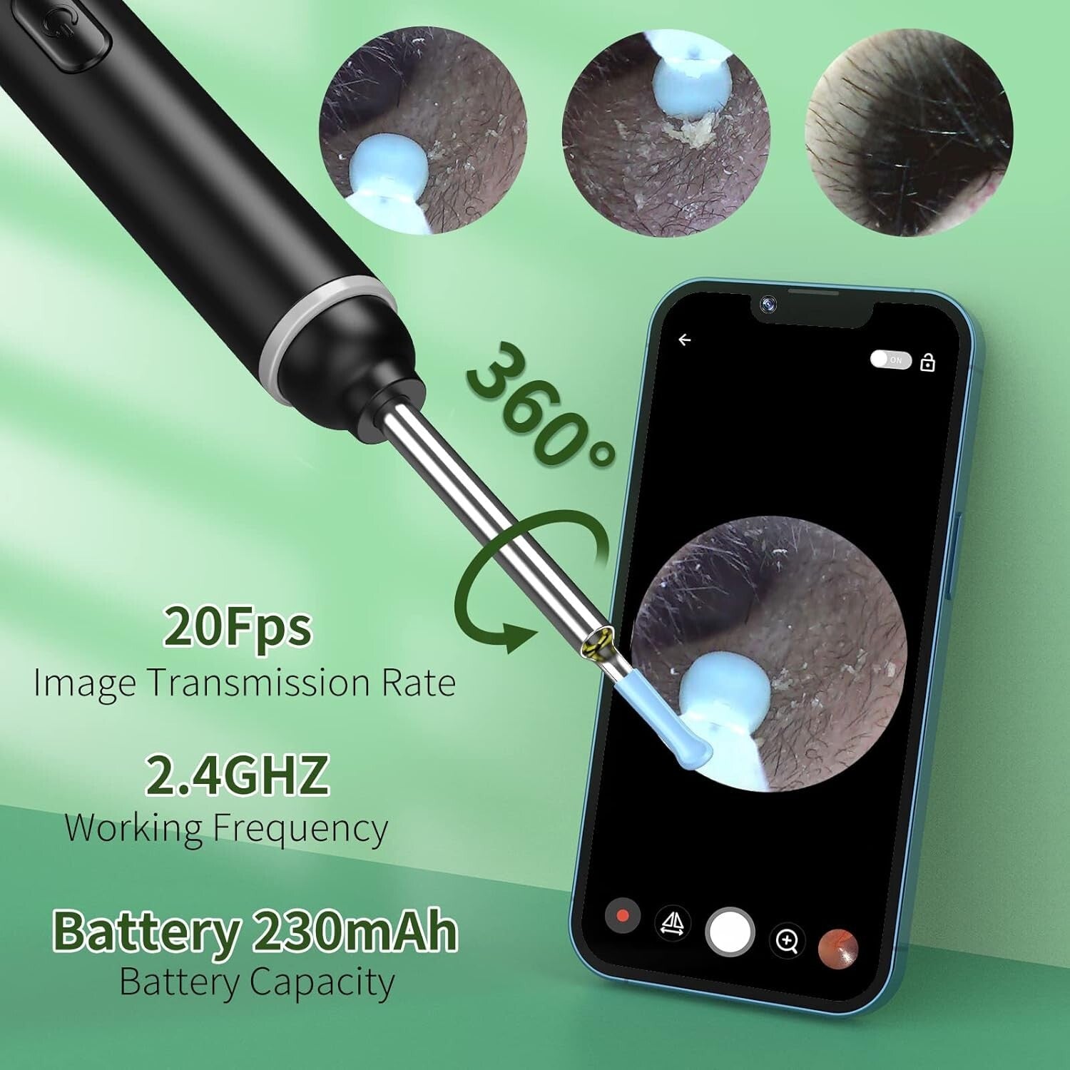 VITCOCO Ear Wax Removal Kit, 1920P HD Ear Cleaner with Camera Ear Wax Remover IL