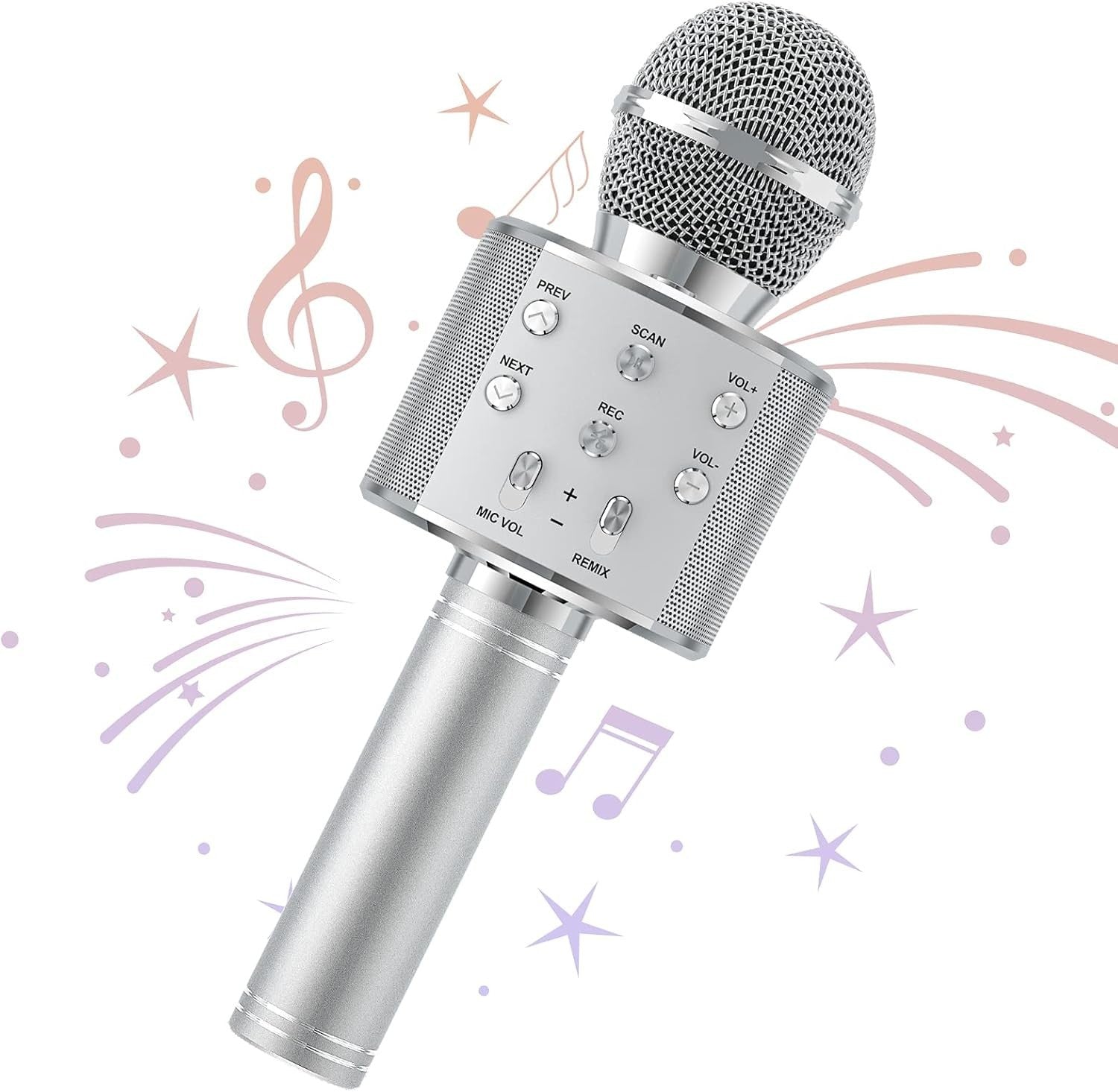 Wowstar Wireless Microphone, Karaoke Bluetooth Microphone for Kids Adults, Porta
