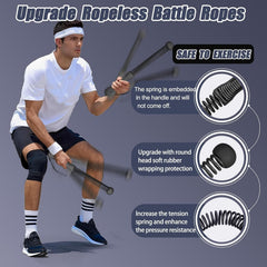Upgrade 2nd Generation Weighted Ropeless Battle Ropes for Home Gym | Portable Co