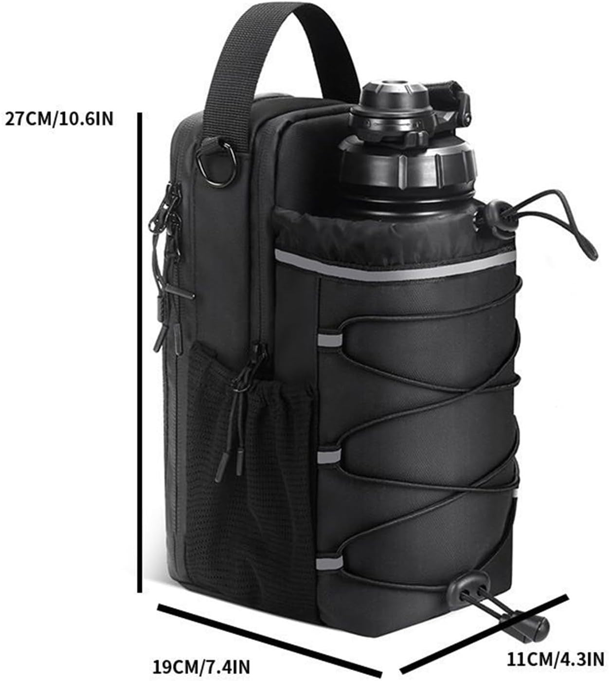 Magnetic Bottle Bag | Fitness Bottle with Phone Holding Sleeve | Portable Leak-P