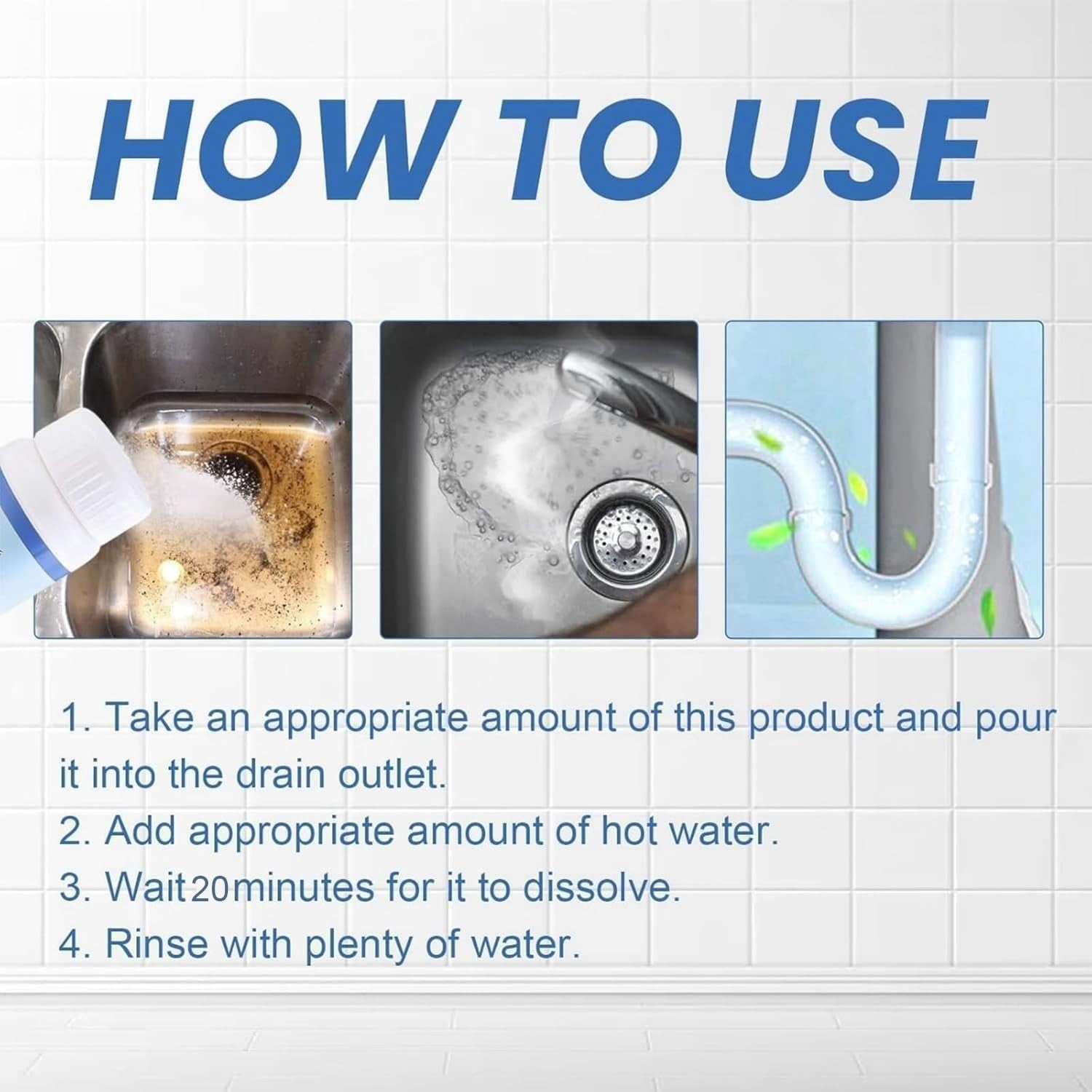 Powerful Sink Foaming Drain Cleaner, Wild Sink and DrainCleaner Powder,Powerful