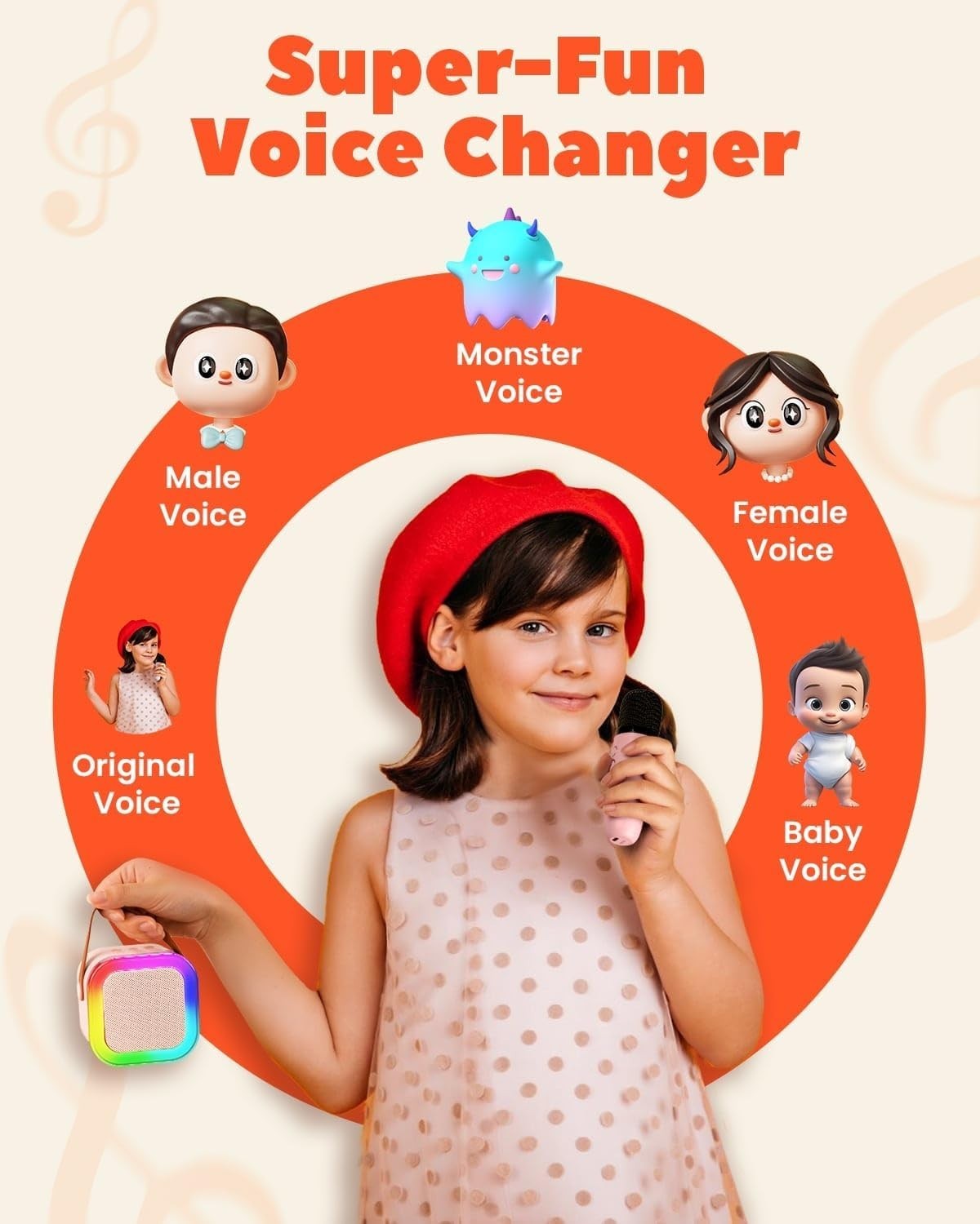 Kids Karaoke Machine 2 Microphones Gift for Girl: [Newest] Girl Birthday Present