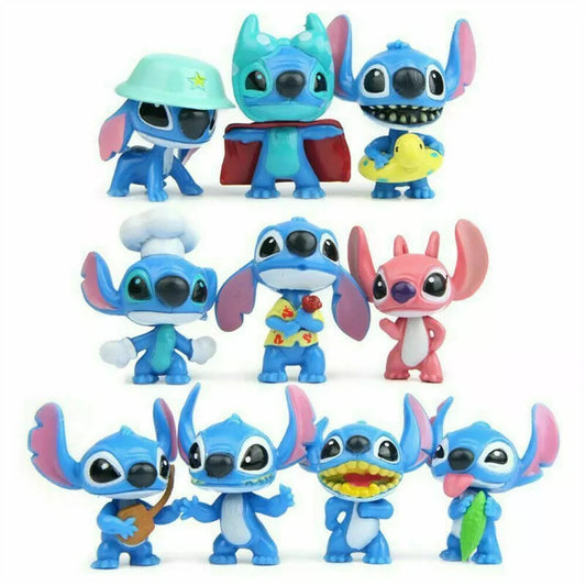 10pcs Lilo & Stitch Cute Collection Cake Decor Topper Figurines Action Figures