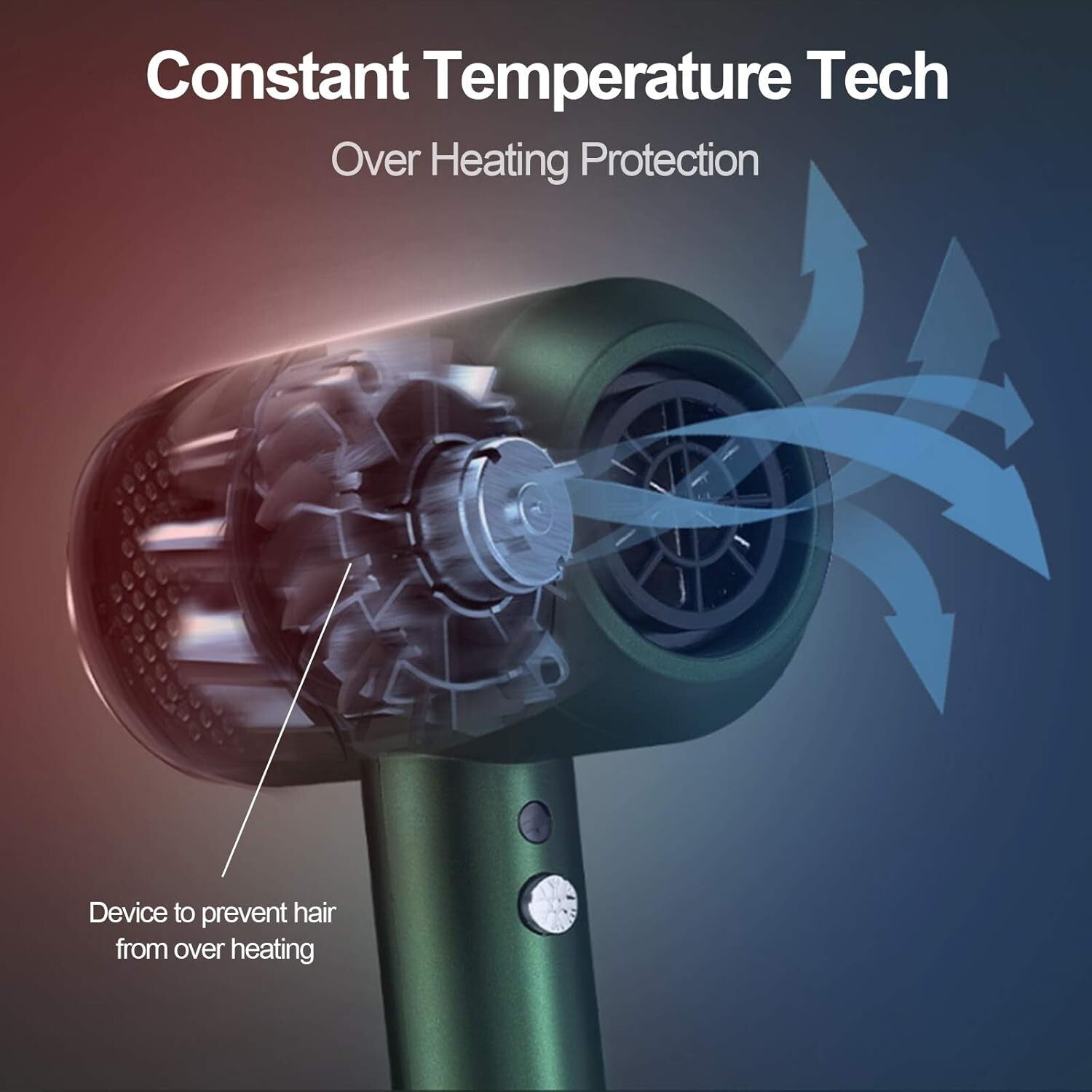 Ionic Hair Dryer, Hair Dryer with Diffuser 2000W Constant Temperature Cool Shot