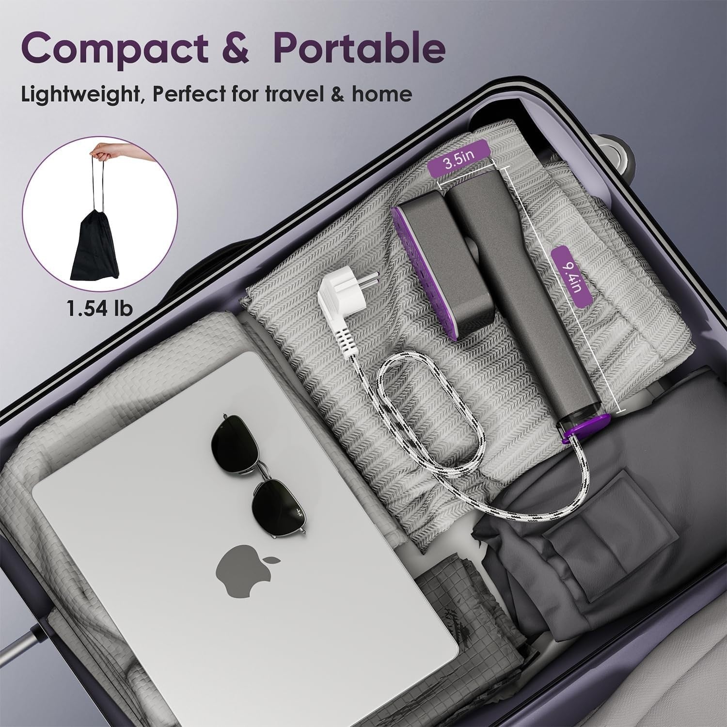 VIWAVE Clothes Steamer Handheld,100-240V Dual Voltage Travel Steamer for Clothes