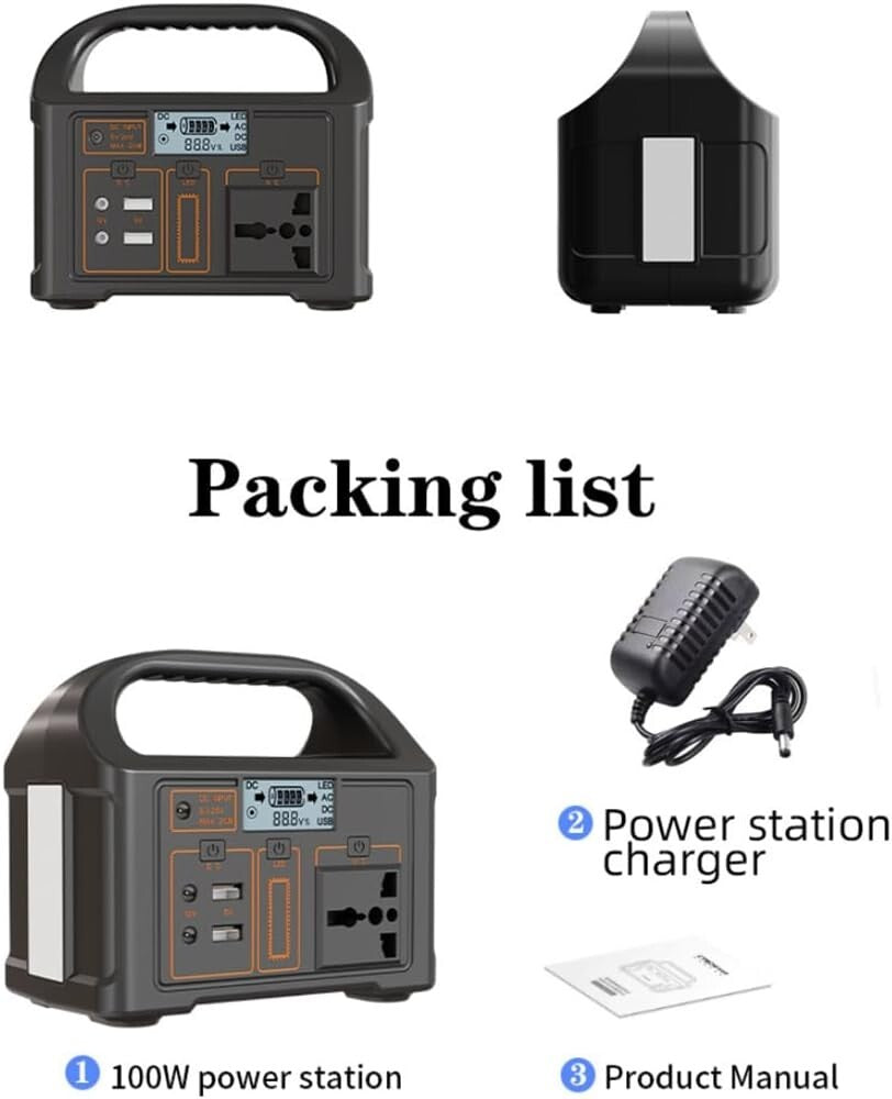 Mini Portable Power Station 100Wh Backup Lithium Battery, 240V 100W Pure Sine Wa