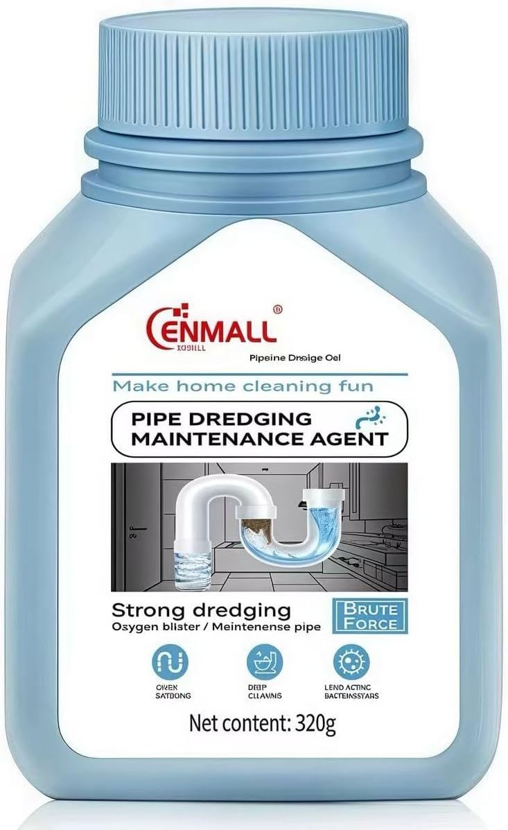 Drain Unblocker Sink Unblocker Heavy Duty Powder, One Shot Drain Cleaner, Toilet &amp; Kitchen Plughole Unblocker, Bathroom Shower Clog Remover, Safe for All Pipes 320g