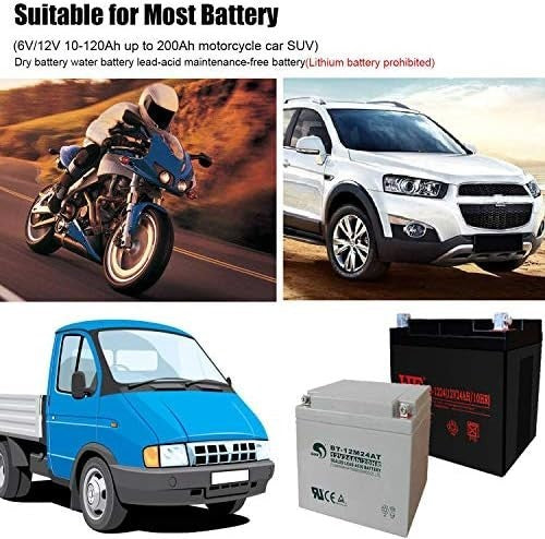NDDI Car Battery Charger, 6V 12V 5A Quick Smart Trickle Battery Charger for Moto