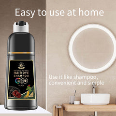 Black Hair Dye Shampoo 3 in 1 for Gray Hair, Hair Colour Shampoo for Women Men G