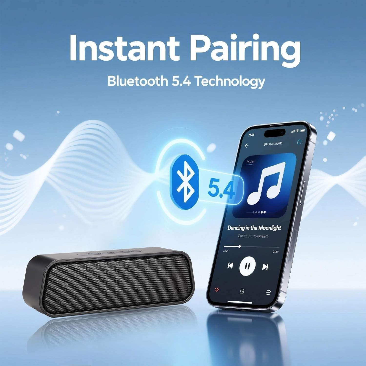 Bluetooth Speaker Wireless, Portable Speaker Stereo Sound Bluetooth 5.3 IPX7 Wat