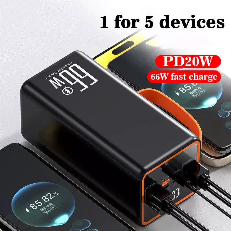 50000mAh Power Bank 66W PD Fast Charging for phone Outdoor Camping Power Supply