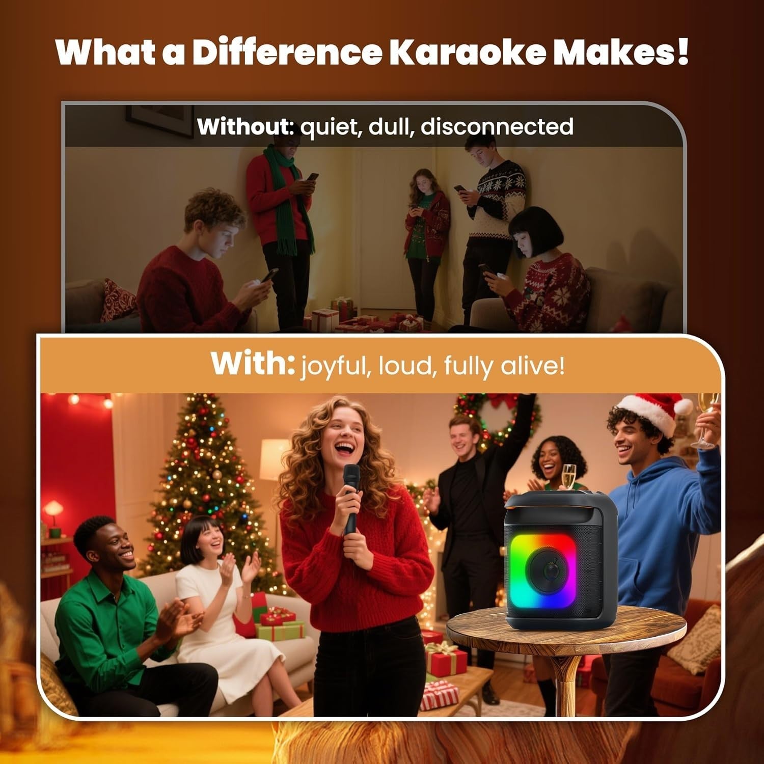 Karaoke Machine 2 Microphones: Portable Karaoke Machine for Adults Kids - Blueto