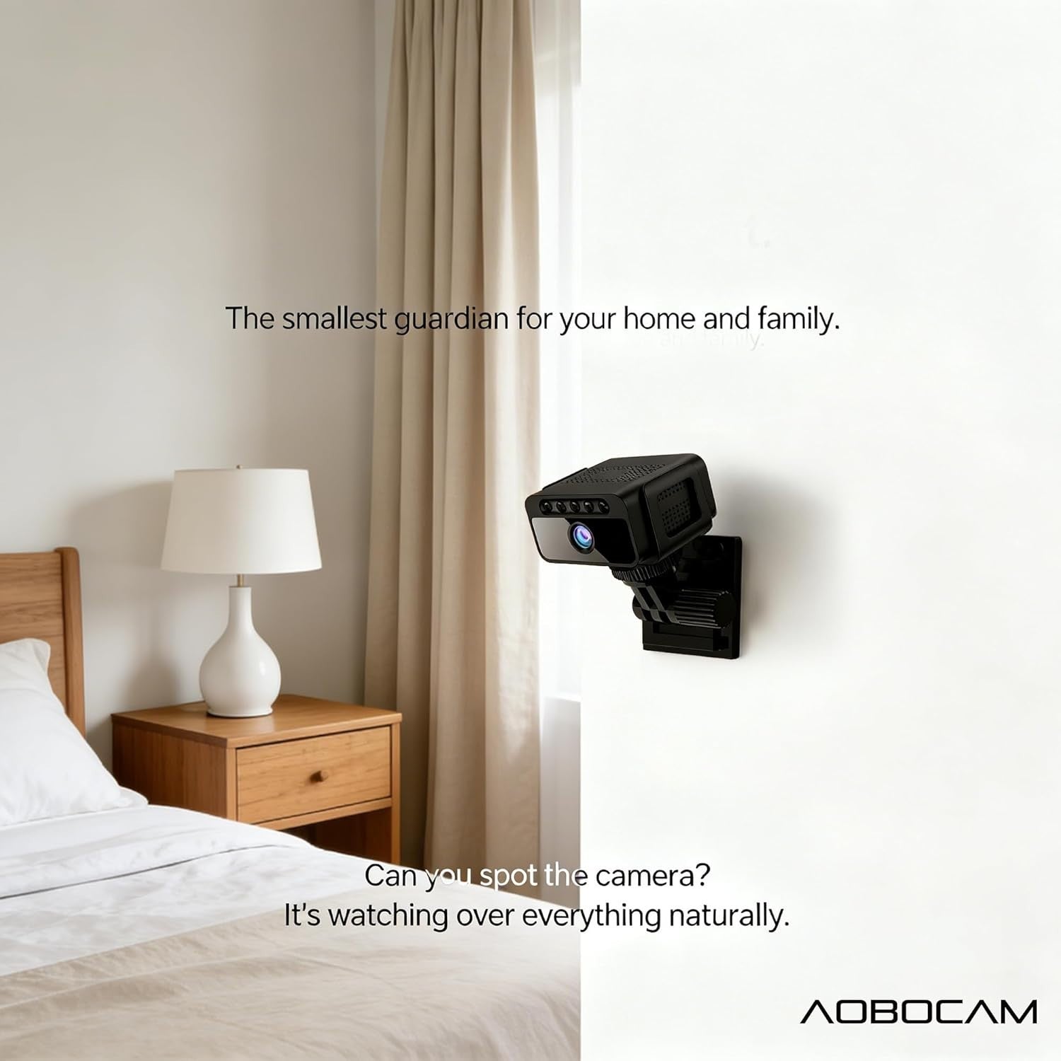 AOBOCAM Mini Camera 4K, Compact WiFi Camera Small Indoor Camera with Night V