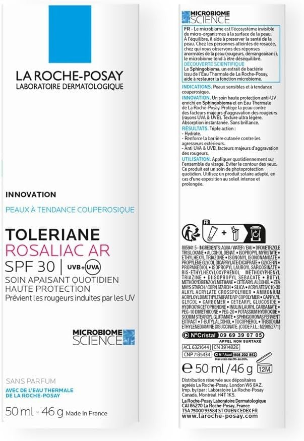 La Roche-Posay Toleriane Rosaliac AR SPF30 Moisturiser for dry, redness-prone