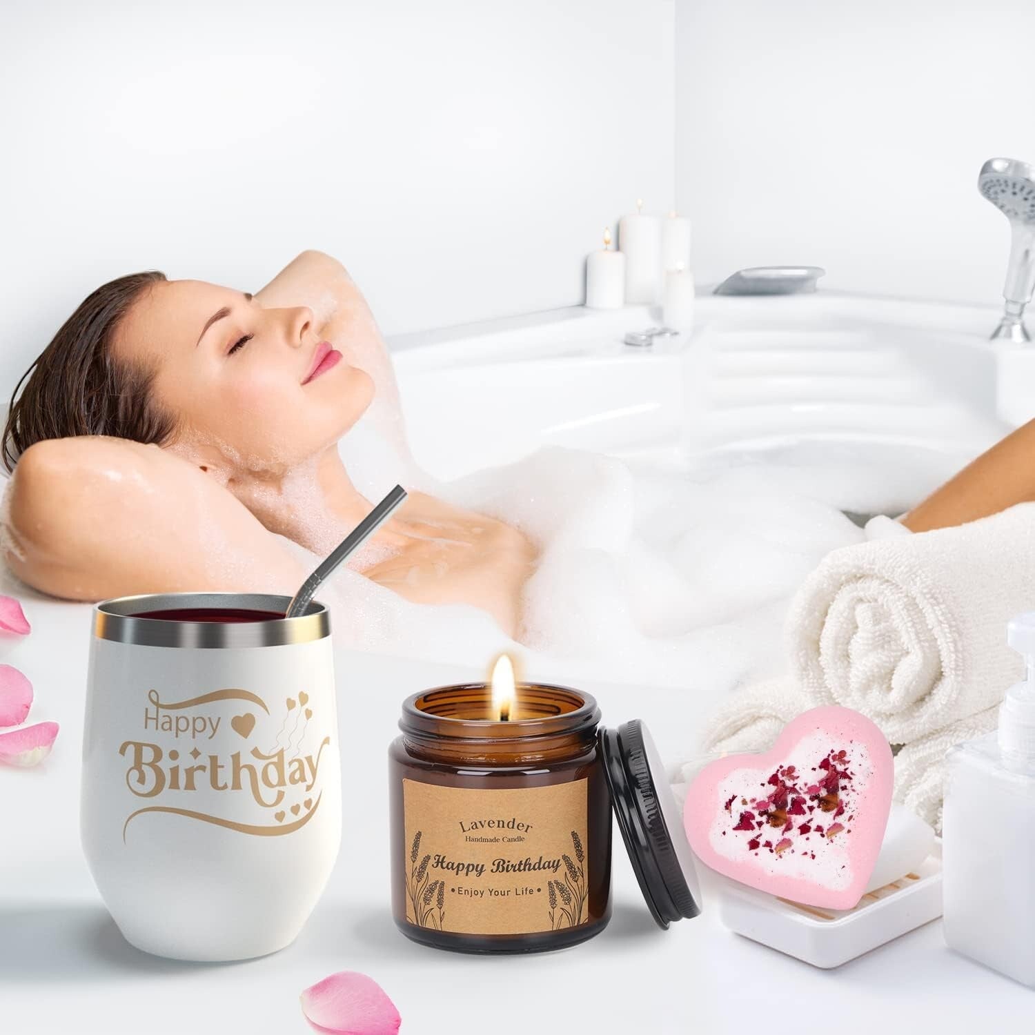 Birthday Gifts for Women, Unique Happy Birthday Hampers Pamper Gift Box for 203T