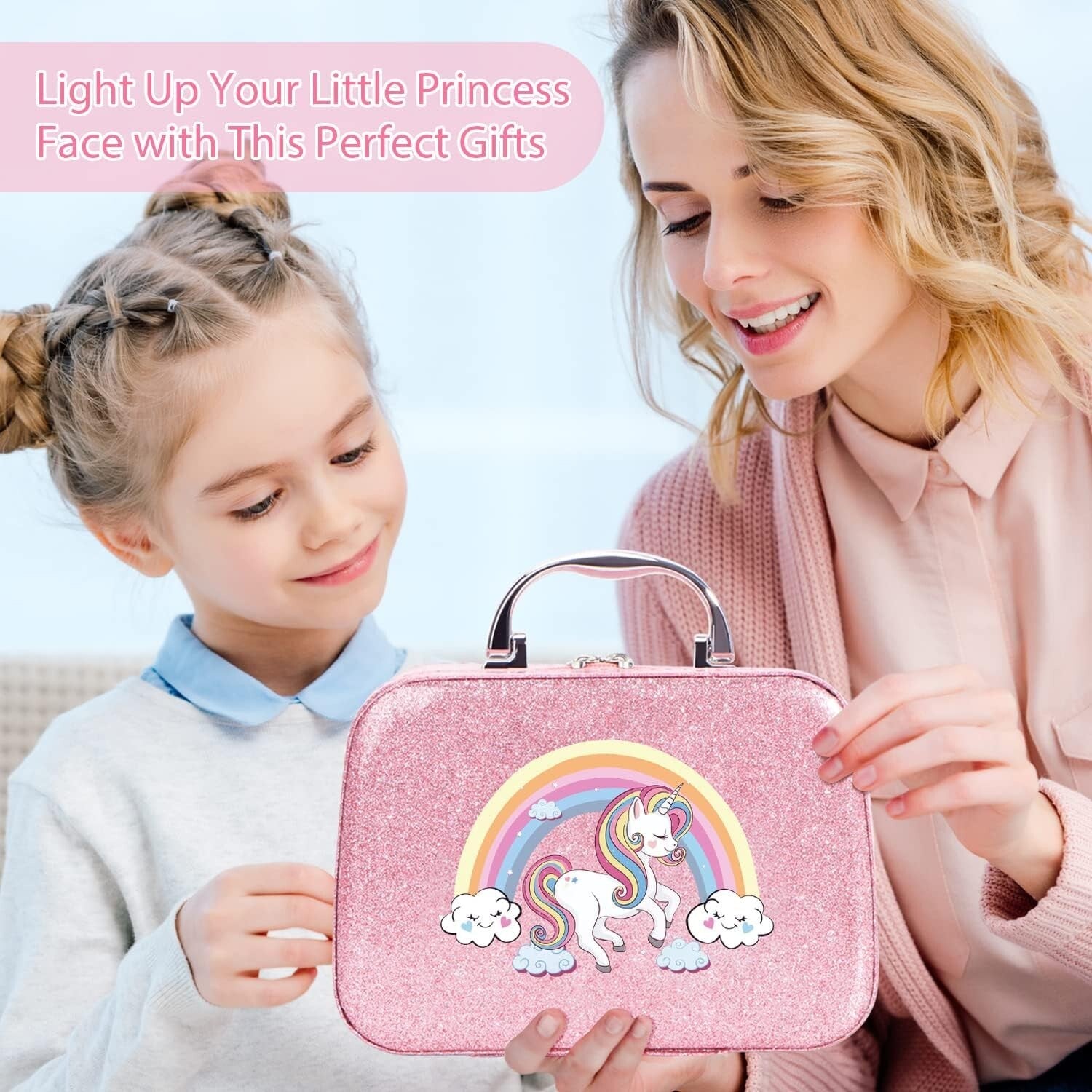 Kids Makeup Set for Girls, Real Washable Non-Toxic Girls Makeup Kit withCos MGEX