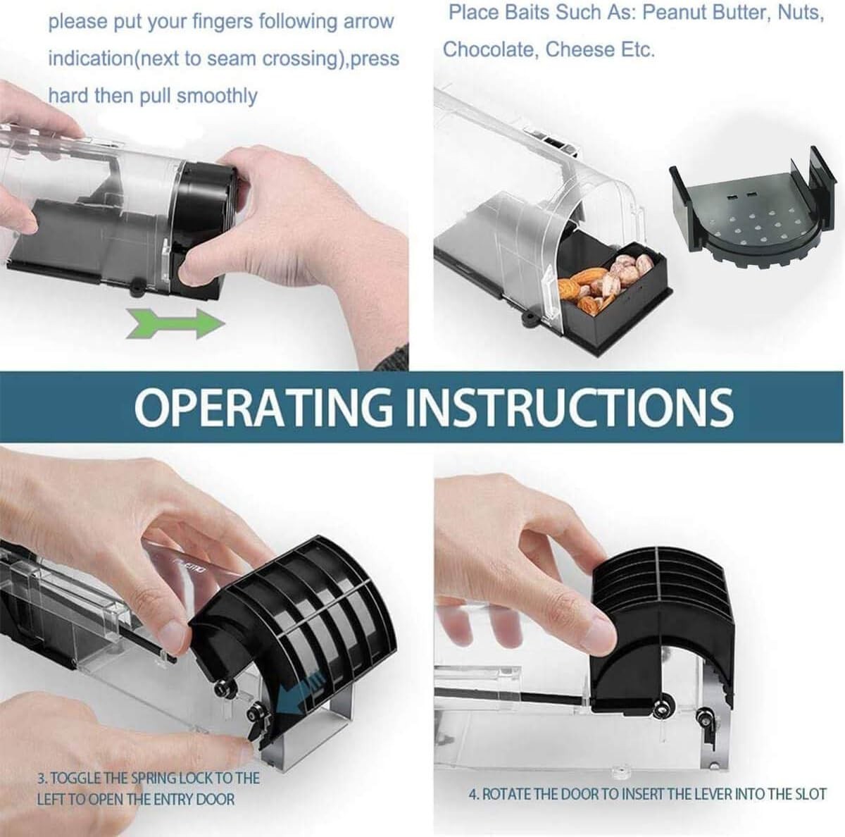 Mouse Trap, Humane Traps for Indoors, Rodent Control Trap High Sensitive No Kill