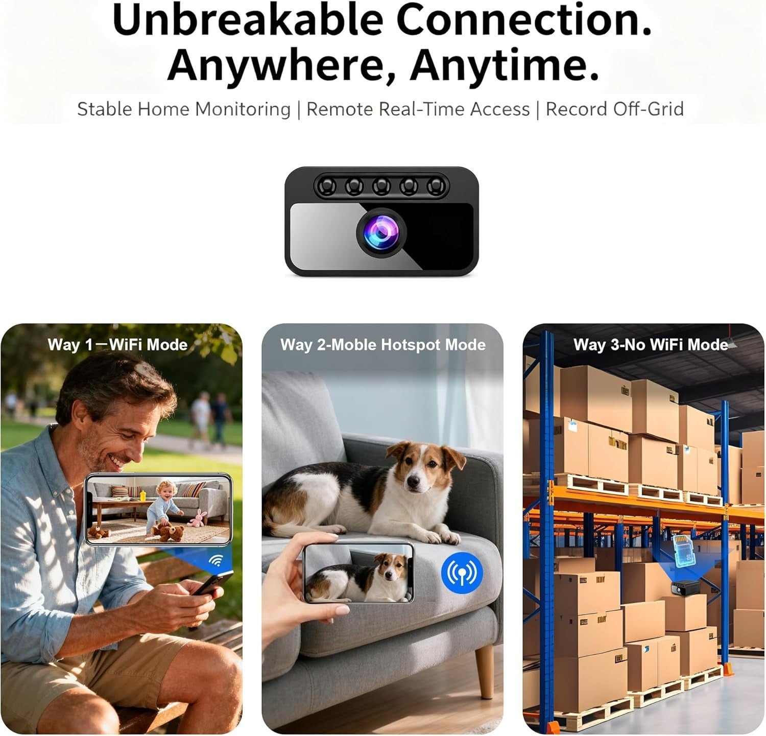 AOBOCAM Mini Camera 4K, Compact WiFi Camera Small Indoor Camera with Night V