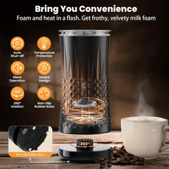VIWAVE Milk Frother Electric,4 in 1 Automatic Milk Frother, Hot&Cold Milk Foamer