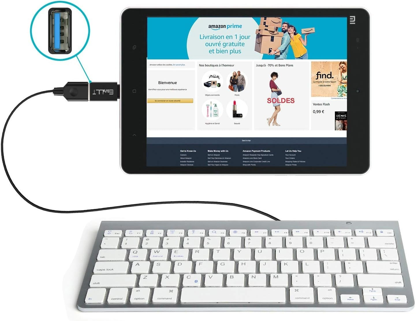 EasyULT USB C to USB 3.0 Adapter[4PCS], USB OTG Type C Male to USB A Female Adap