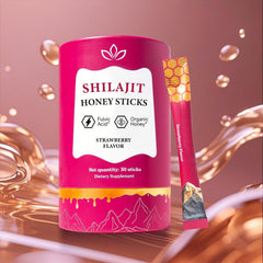 Shilajit Honey Sticks for Women - Strawberry Flavor | Hormone Balance & Natural