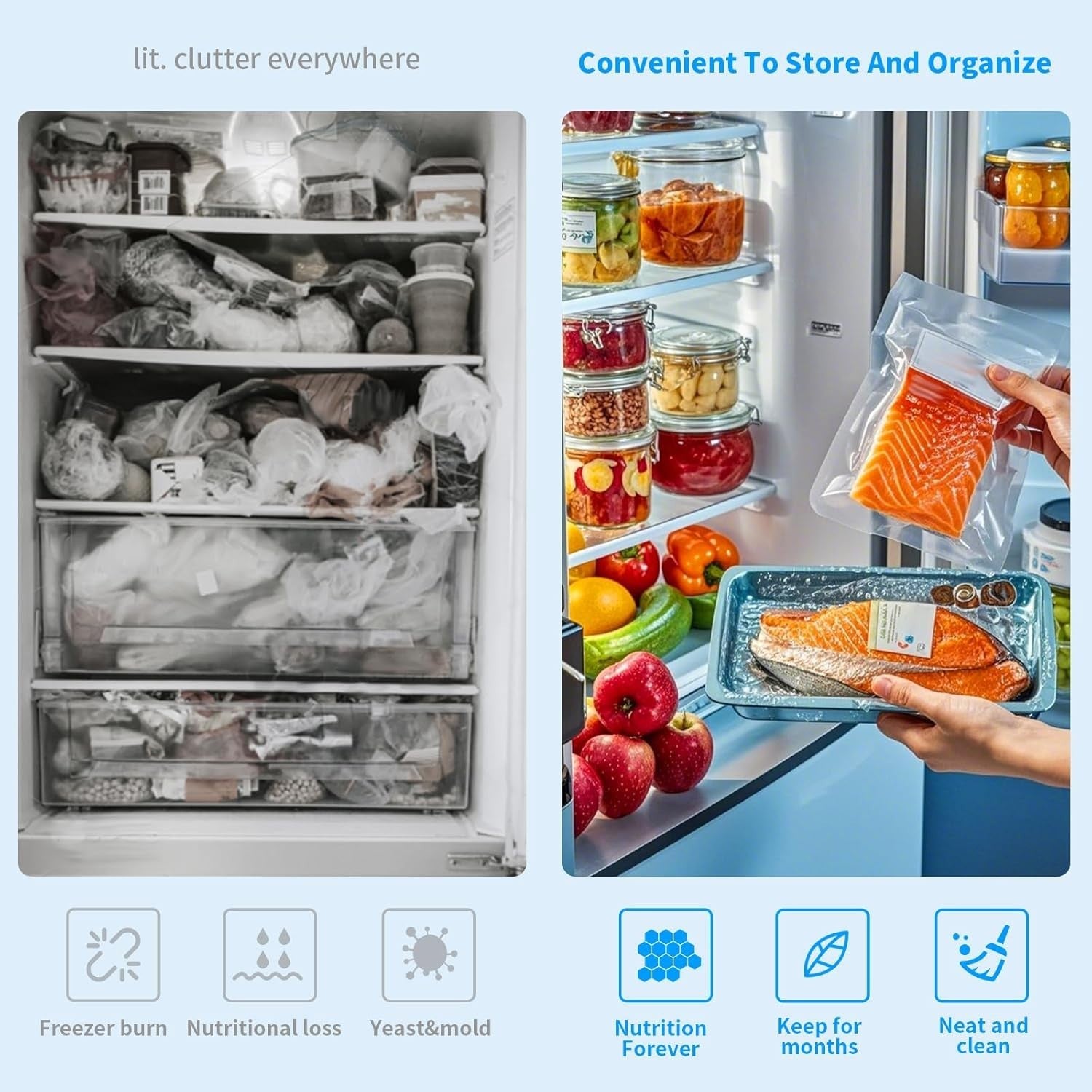 Portable Food Vacuum Sealer with 10pcs Reusable Sous Vide Bags Rechargeable Mini
