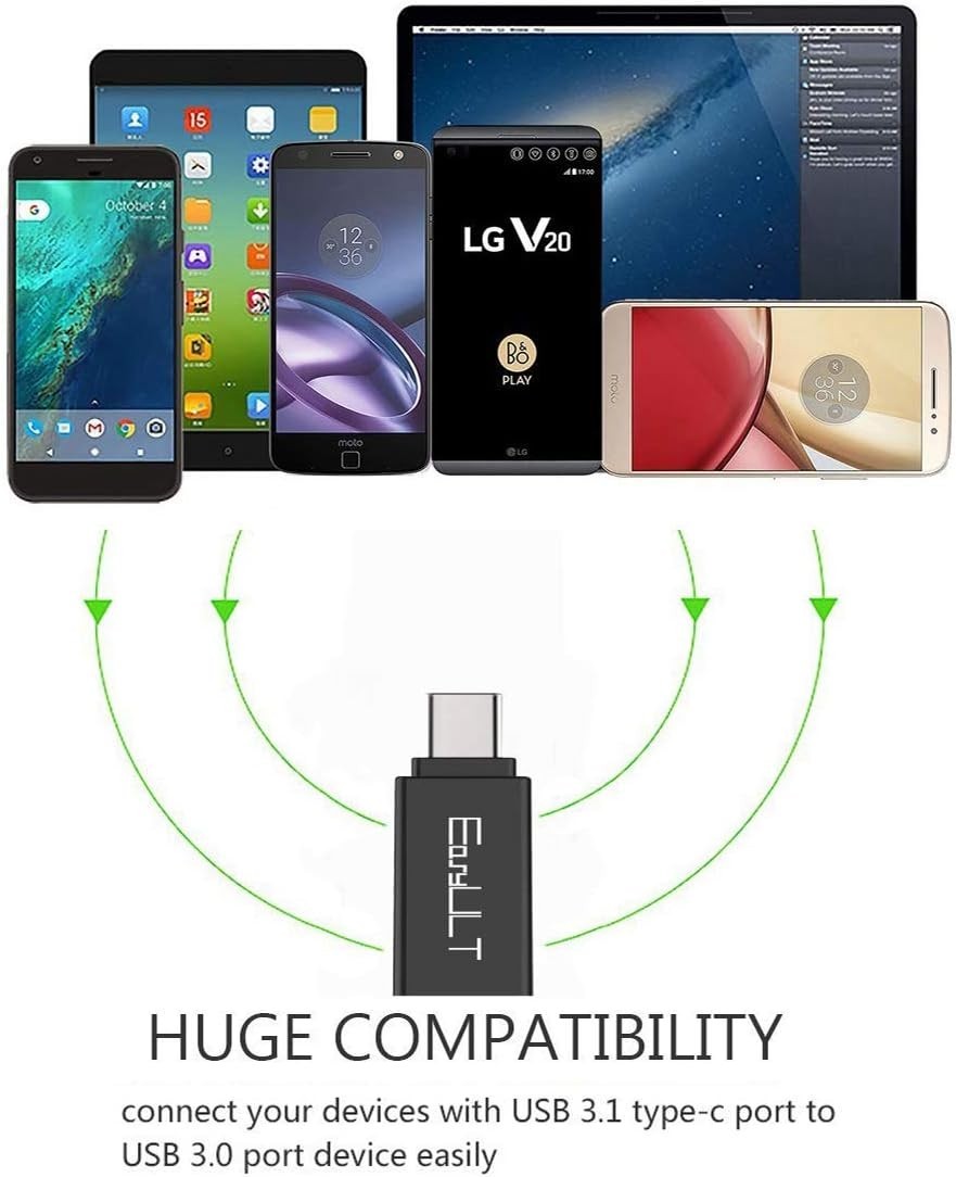 EasyULT USB C to USB 3.0 Adapter[4PCS], USB OTG Type C Male to USB A Female Adap