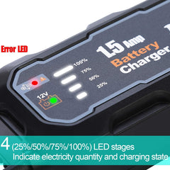 NDDI Car Battery Charger, Portable 12V 1.5Amp Smart Battery Charger with LED Cha