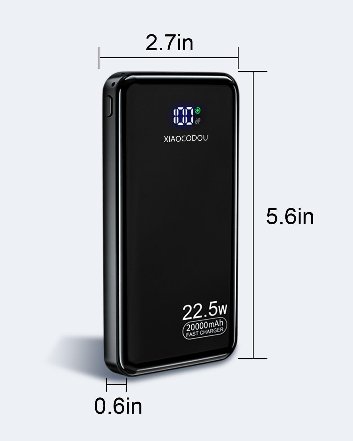 20000mAh Power Bank, PD 20W & USB-C 22.5W Fast Charging Portable Charger with LCD Display, External Battery Pack for Smartphone, Smartwatch, Travel Camping Outdoor