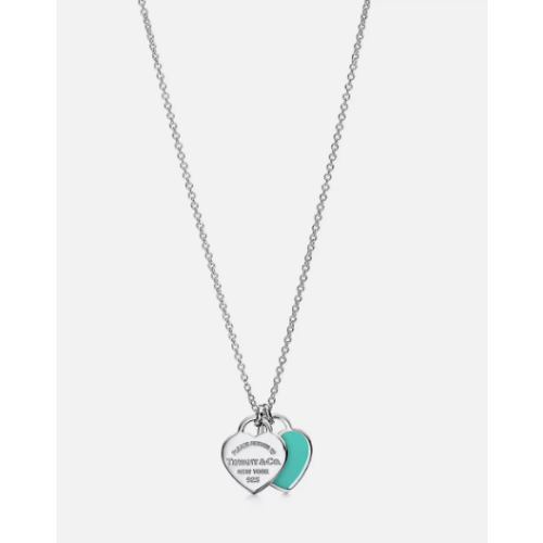 & Co. 925 Sterling Silver Return To Blue Mini Double Hearts