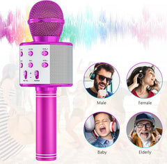 Wowstar Wireless Microphone, Karaoke Bluetooth Microphone for Kids Adults, Porta